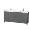 Custom image for Dark Gray with Brushed Chrome Trim / White Cultured Marble, Rectangular Sink / No Mirror