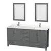 Custom image for Dark Gray with Brushed Chrome Trim / White Quartz, Rectangular Sink / 24
