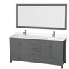 Custom image for Dark Gray with Brushed Chrome Trim / White Quartz, Rectangular Sink / 70