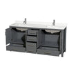 Custom image for Dark Gray with Brushed Chrome Trim / White Quartz, Rectangular Sink / No Mirror