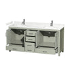 Custom image for Light Green with Brushed Nickel Trim / Carrara Cultured Marble, Rectangular Sink / No Mirror