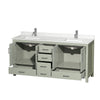 Custom image for Light Green with Brushed Nickel Trim / Giotto Quartz, Rectangular Sink / No Mirror