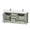 Custom image for Light Green with Brushed Nickel Trim / White Cultured Marble, Rectangular Sink / No Mirror