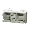 Custom image for Light Green with Brushed Nickel Trim / White Cultured Marble, Rectangular Sink / No Mirror