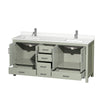 Custom image for Light Green with Brushed Nickel Trim / White Quartz, Rectangular Sink / No Mirror