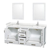 Custom image for White with Brushed Chrome Trim / Carrara Cultured Marble, Rectangular Sink / 24