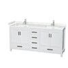 Custom image for White with Brushed Chrome Trim / Carrara Cultured Marble, Rectangular Sink / No Mirror
