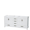 Custom image for White with Brushed Chrome Trim / White Carrara Marble, Rectangular Sink / No Mirror