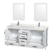 Custom image for White with Brushed Chrome Trim / Giotto Quartz, Rectangular Sink / 24