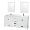 Custom image for White with Brushed Chrome Trim / Giotto Quartz, Rectangular Sink / 24