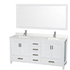 Custom image for White with Brushed Chrome Trim / Giotto Quartz, Rectangular Sink / 70