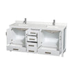 Custom image for White with Brushed Chrome Trim / Giotto Quartz, Rectangular Sink / No Mirror
