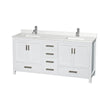 Custom image for White with Brushed Chrome Trim / Giotto Quartz, Rectangular Sink / No Mirror