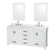 Custom image for White with Brushed Chrome Trim / Giotto Quartz, Rectangular Sink / 24