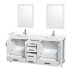 Custom image for White with Brushed Chrome Trim / White Cultured Marble, Rectangular Sink / 24