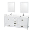 Custom image for White with Brushed Chrome Trim / White Cultured Marble, Rectangular Sink / 24