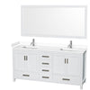 Custom image for White with Brushed Chrome Trim / White Cultured Marble, Rectangular Sink / 70