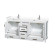 Custom image for White with Brushed Chrome Trim / White Cultured Marble, Rectangular Sink / No Mirror