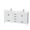 Custom image for White with Brushed Chrome Trim / White Cultured Marble, Rectangular Sink / No Mirror