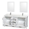 Custom image for White with Brushed Chrome Trim / White Quartz, Rectangular Sink / 24