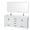 Custom image for White with Brushed Chrome Trim / White Quartz, Rectangular Sink / 70
