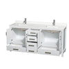 Custom image for White with Brushed Chrome Trim / White Quartz, Rectangular Sink / No Mirror