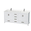 Custom image for White with Brushed Chrome Trim / White Quartz, Rectangular Sink / No Mirror