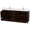 Custom image for Espresso with Brushed Chrome Trim / Carrara Cultured Marble, Rectangular Sink / No Mirror