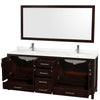 Custom image for Espresso with Brushed Chrome Trim / Giotto Quartz, Rectangular Sink / 70