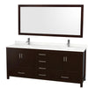 Custom image for Espresso with Brushed Chrome Trim / Giotto Quartz, Rectangular Sink / 70
