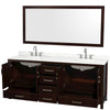 Custom image for Espresso with Brushed Chrome Trim / Giotto Quartz, Rectangular Sink / 70