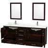 Custom image for Espresso with Brushed Chrome Trim / White Quartz, Rectangular Sink / 24