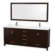 Custom image for Espresso with Brushed Chrome Trim / White Quartz, Rectangular Sink / 70