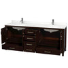 Custom image for Espresso with Brushed Chrome Trim / White Quartz, Rectangular Sink / No Mirror