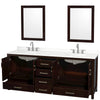Custom image for Espresso with Brushed Chrome Trim / White Quartz, Rectangular Sink / 24