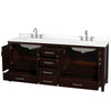 Custom image for Espresso with Brushed Chrome Trim / White Quartz, Rectangular Sink / No Mirror