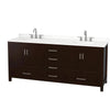 Custom image for Espresso with Brushed Chrome Trim / White Quartz, Rectangular Sink / No Mirror