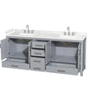 Custom image for Gray with Brushed Chrome Trim / Carrara Cultured Marble, Rectangular Sink / No Mirror