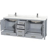 Custom image for Gray with Brushed Chrome Trim / Giotto Quartz, Rectangular Sink / No Mirror