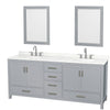 Custom image for Gray with Brushed Chrome Trim / Giotto Quartz, Rectangular Sink / 24