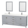 Custom image for Gray with Brushed Chrome Trim / White Quartz, Rectangular Sink / 24