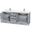 Custom image for Gray with Brushed Chrome Trim / White Quartz, Rectangular Sink / No Mirror