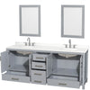 Custom image for Gray with Brushed Chrome Trim / White Quartz, Rectangular Sink / 24