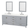 Custom image for Gray with Brushed Chrome Trim / White Quartz, Rectangular Sink / 24