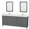 Custom image for Dark Gray with Brushed Chrome Trim / Carrara Cultured Marble, Rectangular Sink / 24