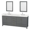 Custom image for Dark Gray with Brushed Chrome Trim / Carrara Cultured Marble, Rectangular Sink / 24