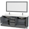 Custom image for Dark Gray with Brushed Chrome Trim / Giotto Quartz, Rectangular Sink / 70