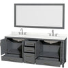 Custom image for Dark Gray with Brushed Chrome Trim / Giotto Quartz, Rectangular Sink / 70