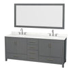 Custom image for Dark Gray with Brushed Chrome Trim / Giotto Quartz, Rectangular Sink / 70