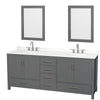 Custom image for Dark Gray with Brushed Chrome Trim / White Quartz, Rectangular Sink / 24